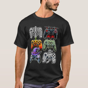 Halloween Skeleton Zombie Mummy Gaming Controllers T-Shirt