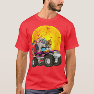 Halloween Skeleton Zombie Riding Monster Truck Vam T-Shirt