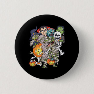 Halloween Skeleton Zombie Riding Mummy T Rex Funny 6 Cm Round Badge