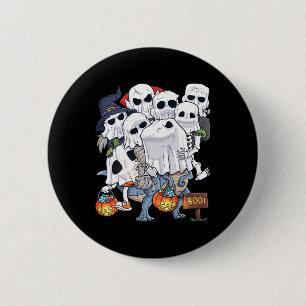 Halloween Skeleton Zombie Riding T Rex Funny Pumpk 6 Cm Round Badge