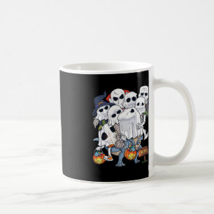 Halloween Skeleton Zombie Riding T Rex Funny Pumpk Coffee Mug