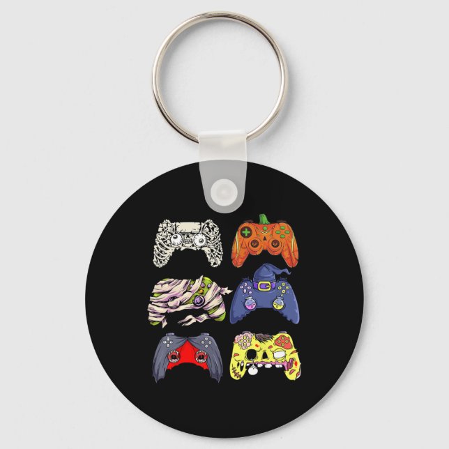 Halloween Skeleton Zombie Witch Controller Mummy B Key Ring (Front)