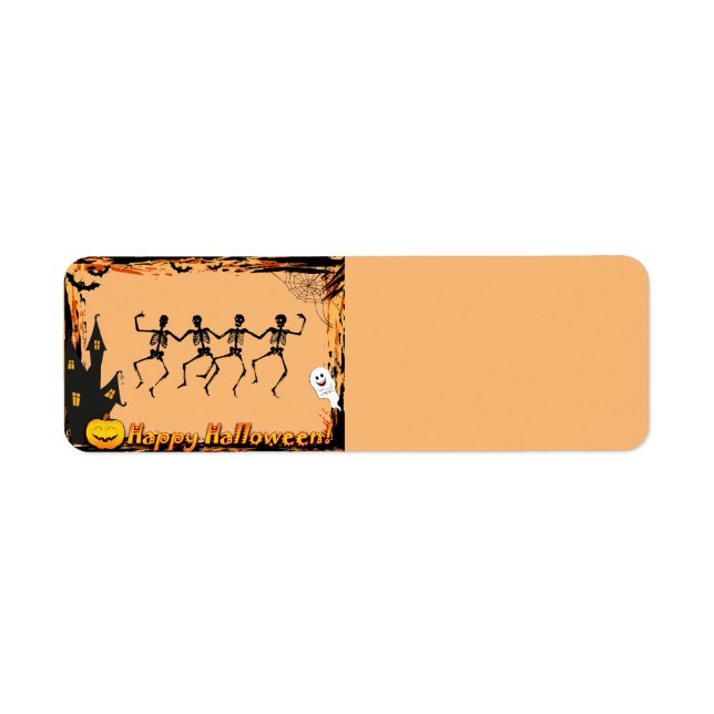 Halloween Skeletons address label Return Address Label (Front)