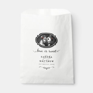 Halloween Skeletons Black & White Love is Sweet Favour Bag