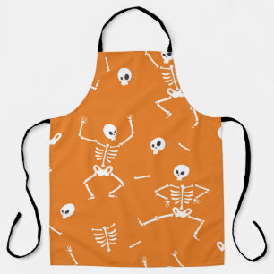 Halloween Skeletons Fun Seamless Pattern Apron