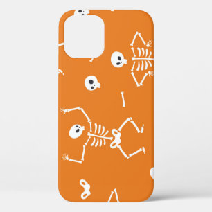 Halloween Skeletons Fun Seamless Pattern iPhone 12 Case