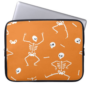 Halloween Skeletons Fun Seamless Pattern Laptop Sleeve