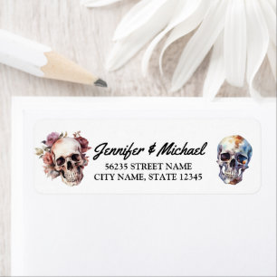 halloween skeletons gothic wedding address return address label