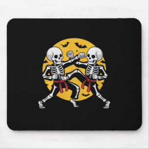 Halloween Skeletons Karate Martial Arts Premium Mouse Pad