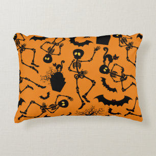 Halloween Skeletons Macabre Dance Decorative Cushion