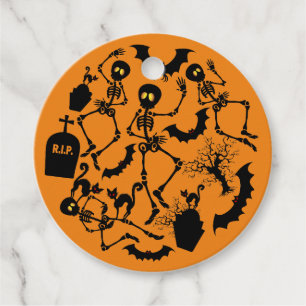 Halloween Skeletons Macabre Dance Favour Tags