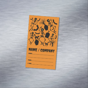 Halloween Skeletons Macabre Dance Magnetic Business Card