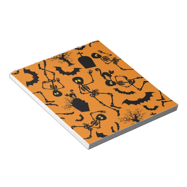 Halloween Skeletons Macabre Dance Notepad (Angled)
