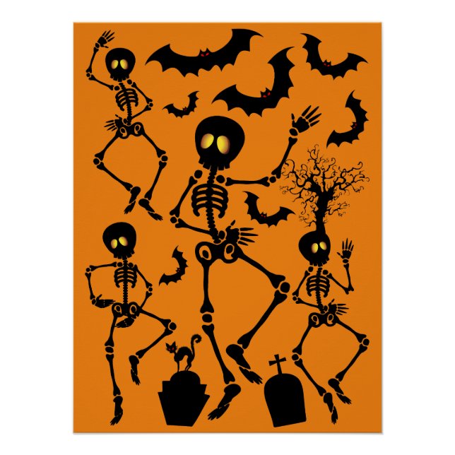 Halloween Skeletons Macabre Dance Poster (Front)