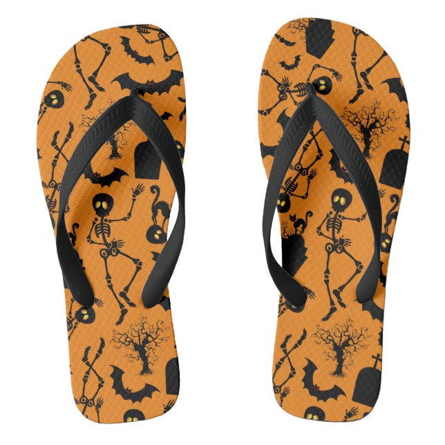 Halloween Skeletons Macabre Dance Thongs (Footbed)
