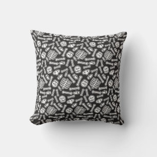 Halloween Skeletons Pattern Cushion