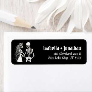 Halloween Skeletons Till Death Do Us Part Wedding Return Address Label