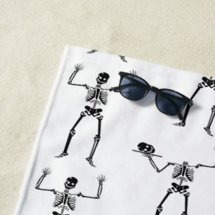 Halloween Skeletons, Trick Or Treat, Boo Beach Towel