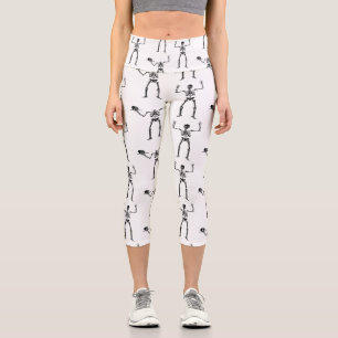 Halloween Skeletons, Trick Or Treat, Boo Capri Leggings