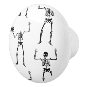 Halloween Skeletons, Trick Or Treat, Boo Ceramic Knob