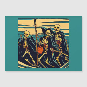 Halloween - Skeletons Woodcut 3