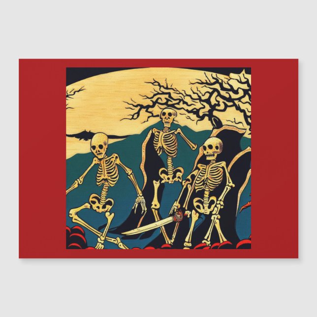 Halloween - Skeletons Woodcut 4 (Front)