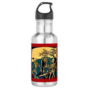 Halloween - Skeletons Woodcut 4 532 Ml Water Bottle