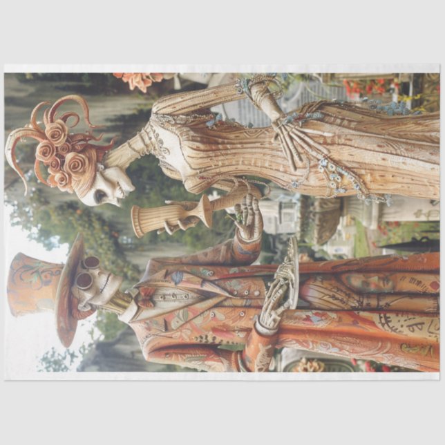 Halloween Skelton Couple Decoupage  Tissue Paper (Front)