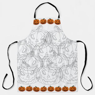 Halloween sketch pumpkin with decorative pum apron