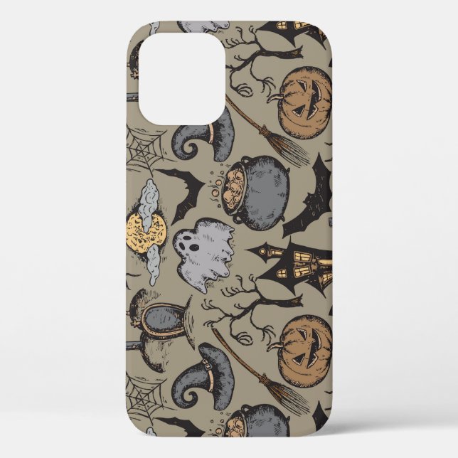 Halloween Sketch: Vintage Seamless Case-Mate iPhone Case (Back)