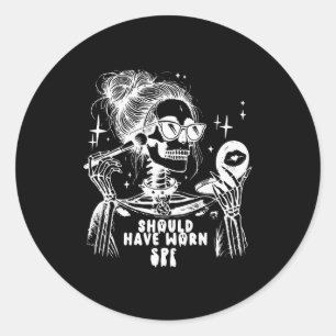 Halloween Skin Care Esthetician Skeleton Skin Esth Classic Round Sticker