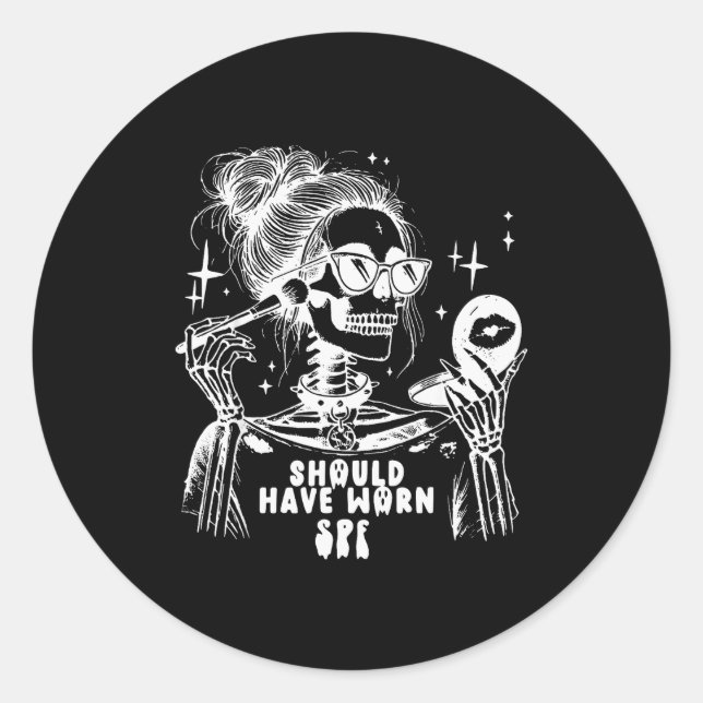 Halloween Skin Care Esthetician Skeleton Skin Esth Classic Round Sticker (Front)