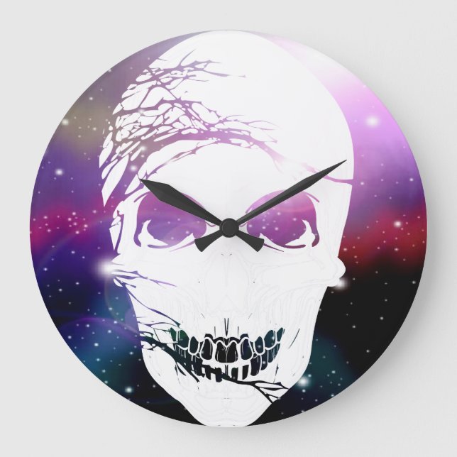 Halloween Skull #5 Large Clock (Front)