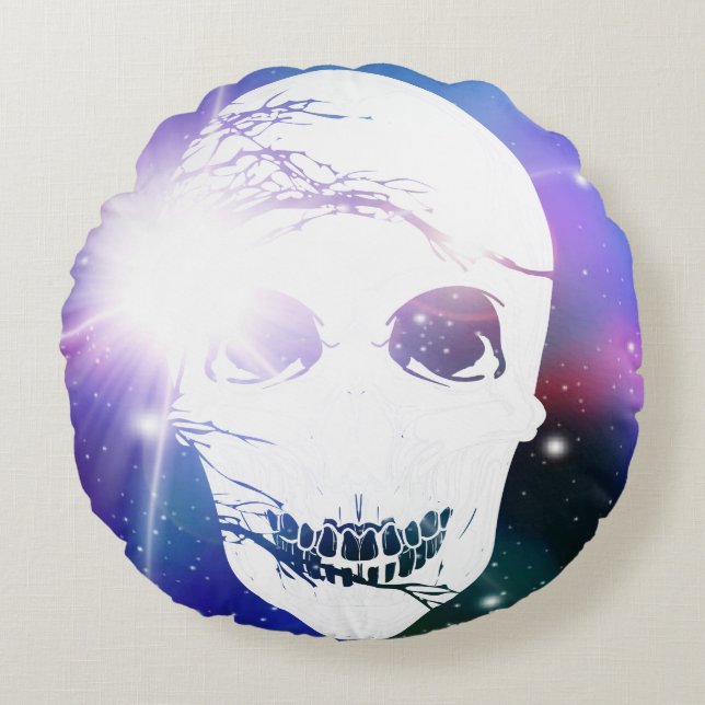 Halloween Skull #5 Round Cushion (Front)