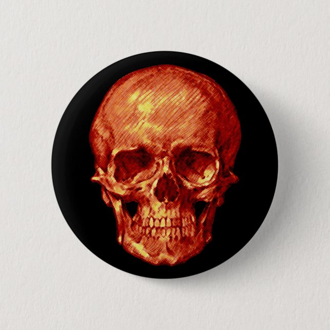 Halloween Skull 6 Cm Round Badge (Front)