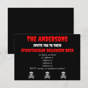 Halloween Skull and Bones Invitation
