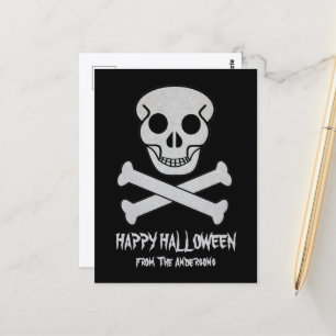 Halloween Skull and Bones Postcard