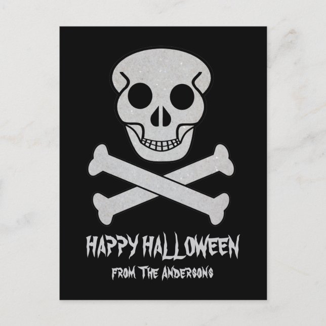 Halloween Skull and Bones Postcard (Front)
