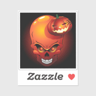 Halloween Skull and Pumpkin  