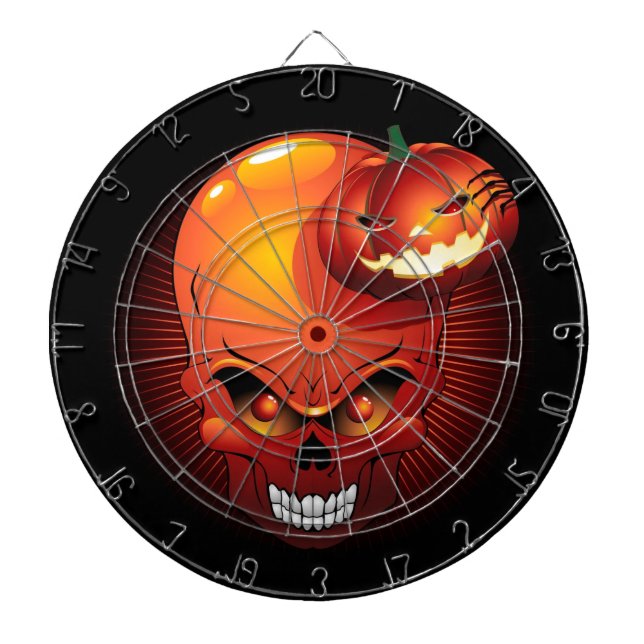 Halloween Skull and Pumpkin  Dart Board (Front)