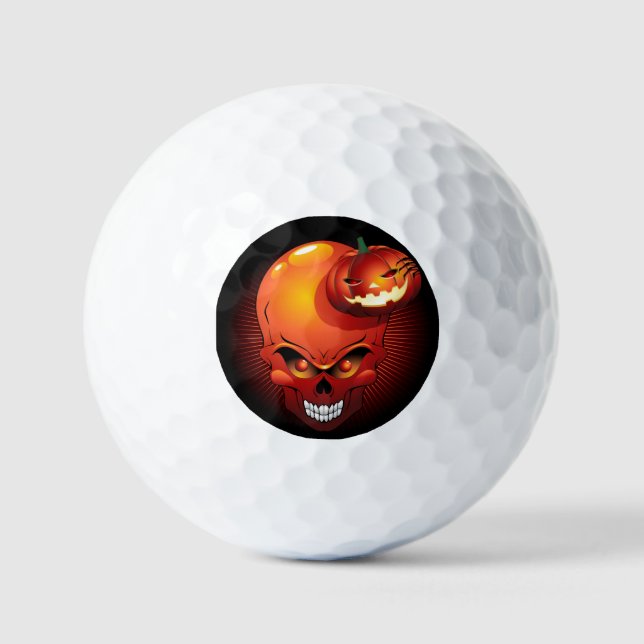 Halloween Skull and Pumpkin   Golf Balls (Front)