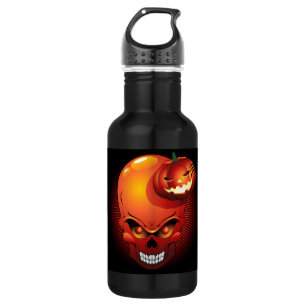 Halloween Skull and Pumpkin Liberty Bottle