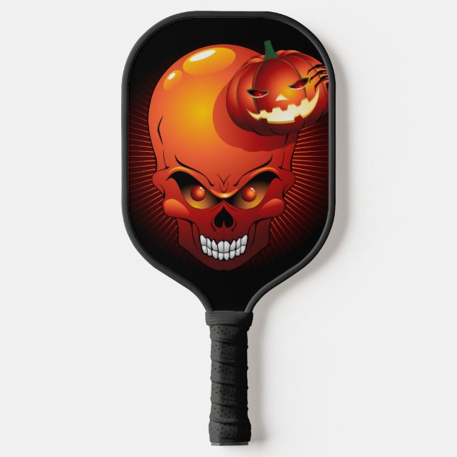 Halloween Skull and Pumpkin   Pickleball Paddle (Front)