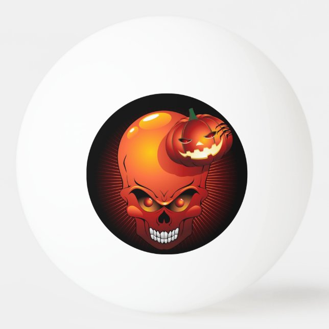 Halloween Skull and Pumpkin   Ping Pong Ball (Front)