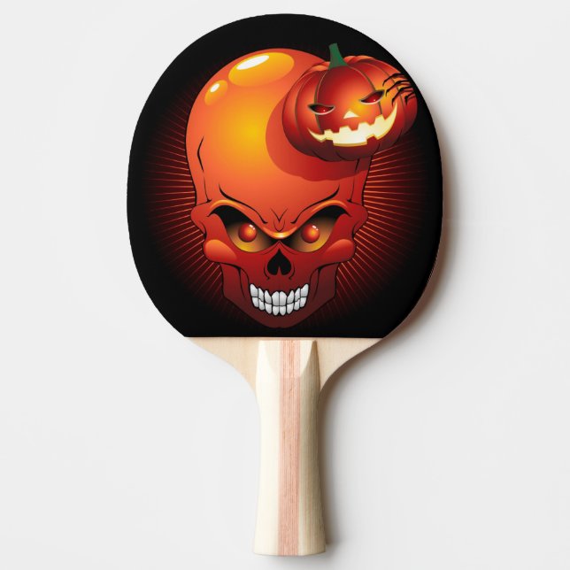 Halloween Skull and Pumpkin   Ping Pong Paddle (Front)