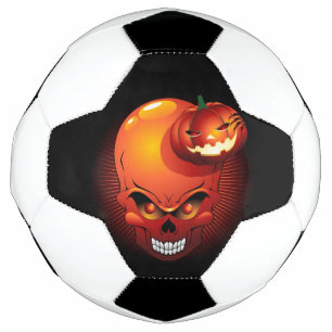 Halloween Skull and Pumpkin   Soccer Ball