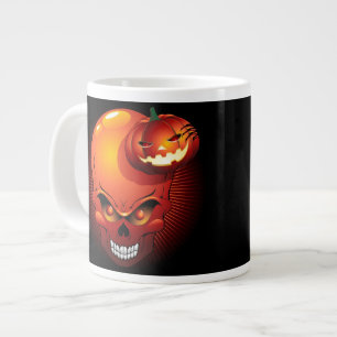 Halloween Skull and Pumpkin Speciality Mug
