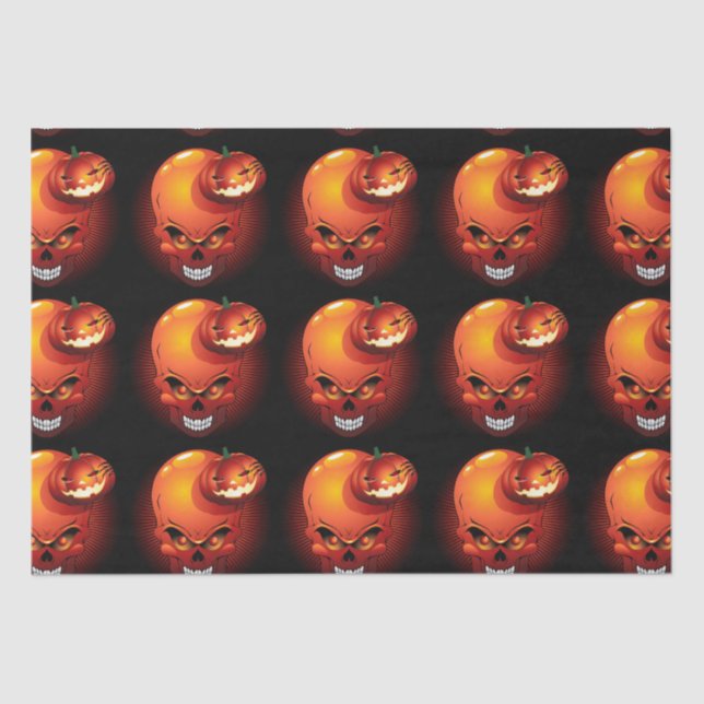 Halloween Skull and Pumpkin   Tissue Paper (Front)