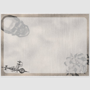 Halloween Skull and Spider Web Scary Ephemera Tissue Paper