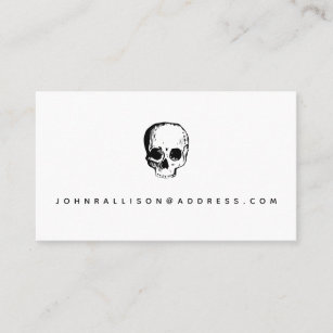 Halloween Skull  Black and White Business Card
